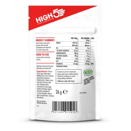 Energy Gummies Málna 26g (6db Gumicukor)