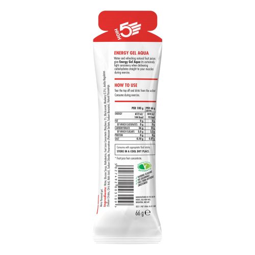 High5 Energy Gel Aqua Caffeine - Málna 20x66g